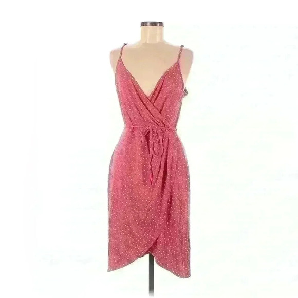41 Hawthorn Annora medium petite red & white polka dot wrap sleeveless dress $68 - Picture 1 of 4